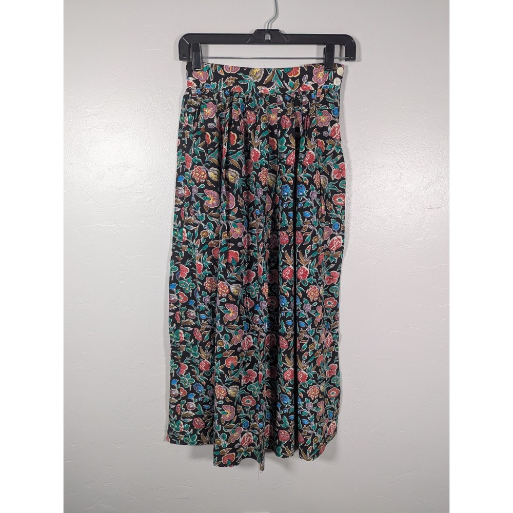 Vintage Breeches Skirt 4 Silk Paisley Print Maxi Boho Cottagecore‎ Pleated